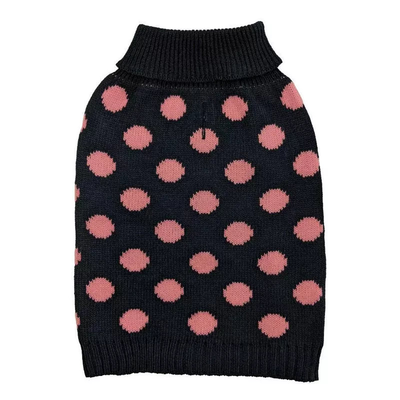 fashion-pet-contrast-dot-sweater-pink-sx Fashion Pet Contrast Dot Sweater Pink SX